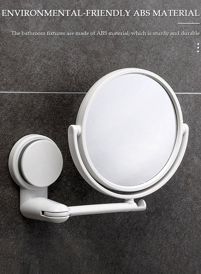 DUNISO مرآة مكياج مكبرة على الوجهين تدور 360 درجة مثبتة على الحائط للحمام - Image 5